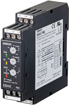 Omron K8AK-PM 3-Phase, Voltage, Phase Sequence, Phase Loss Relay