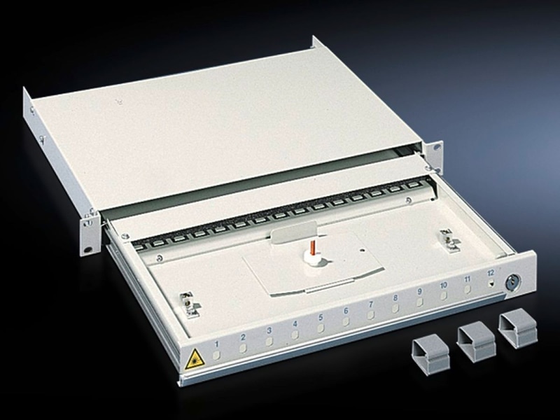 Rittal Fiber-optic splicing box with telescopic pull-out lockable