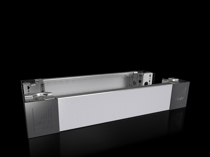 Base/plinth corner pieces with base/plinth trim panels, front and rear, 100 mm stainless steel for VX, TS, SE