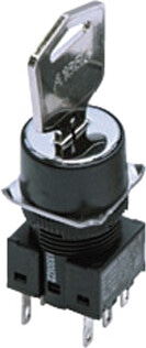 A165K - 16 mm Keyed Selector Switch